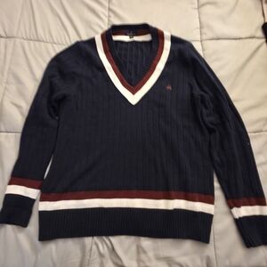 Brook Brothers Navy Blue V-Neck Sweater